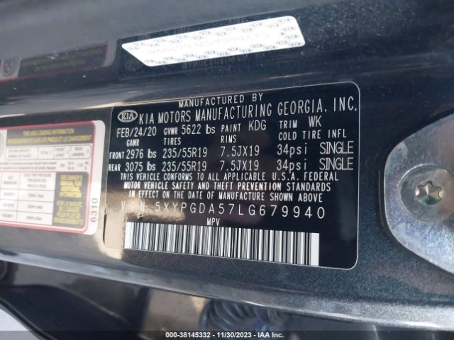 Photo 8 VIN: 5XYPGDA57LG679940 - KIA SORENTO 