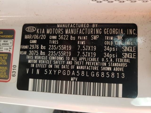 Photo 9 VIN: 5XYPGDA58LG685813 - KIA SORENTO S 