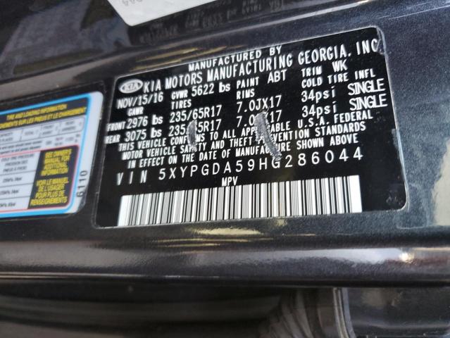 Photo 13 VIN: 5XYPGDA59HG286044 - KIA SORENTO LX 