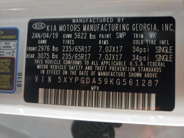 Photo 13 VIN: 5XYPGDA59KG561287 - KIA SORENTO 