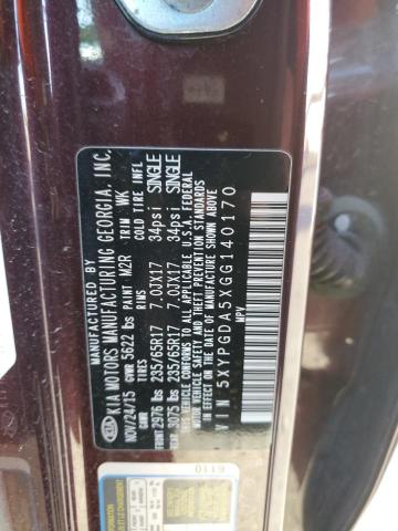 Photo 12 VIN: 5XYPGDA5XGG140170 - KIA SORENTO 