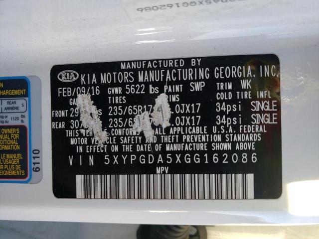 Photo 12 VIN: 5XYPGDA5XGG162086 - KIA SORENTO LX 