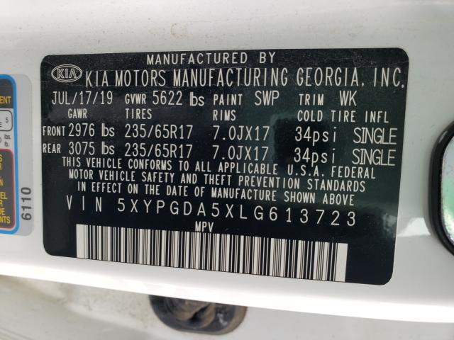 Photo 9 VIN: 5XYPGDA5XLG613723 - KIA SORENTO S 