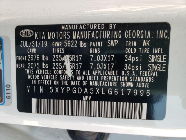 Photo 9 VIN: 5XYPGDA5XLG617996 - KIA SORENTO S 