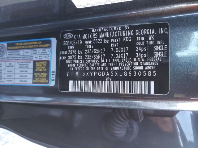 Photo 9 VIN: 5XYPGDA5XLG630585 - KIA SORENTO S 