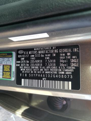 Photo 9 VIN: 5XYPH4A13JG408073 - KIA SORENTO EX 