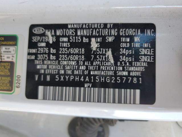 Photo 13 VIN: 5XYPH4A15HG257781 - KIA SORENTO EX 