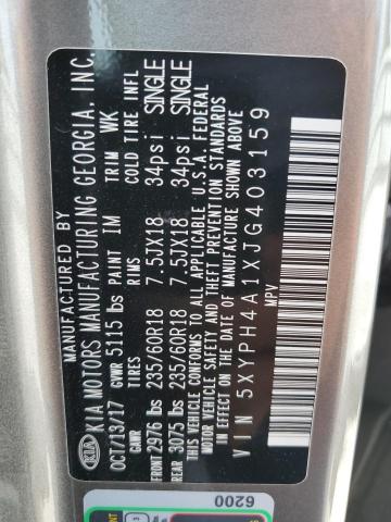 Photo 12 VIN: 5XYPH4A1XJG403159 - KIA SORENTO 