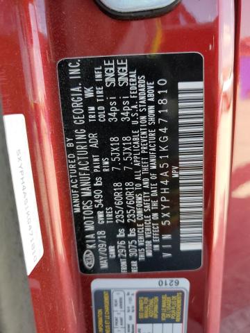 Photo 12 VIN: 5XYPH4A51KG471810 - KIA SORENTO EX 