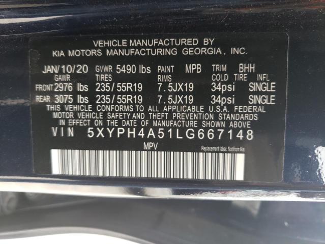 Photo 11 VIN: 5XYPH4A51LG667148 - KIA SORENTO EX 