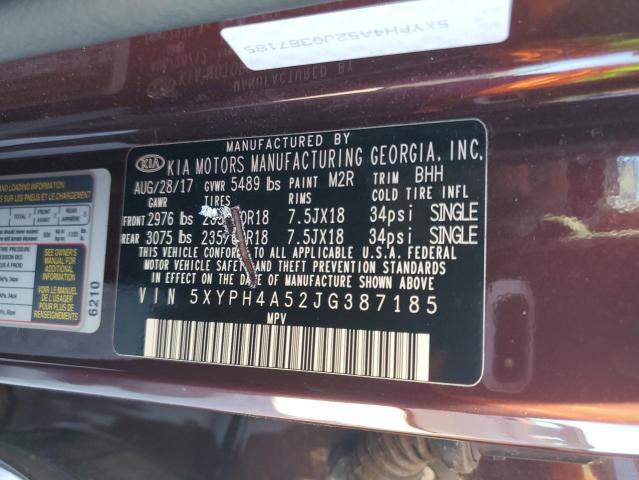 Photo 11 VIN: 5XYPH4A52JG387185 - KIA SORENTO 