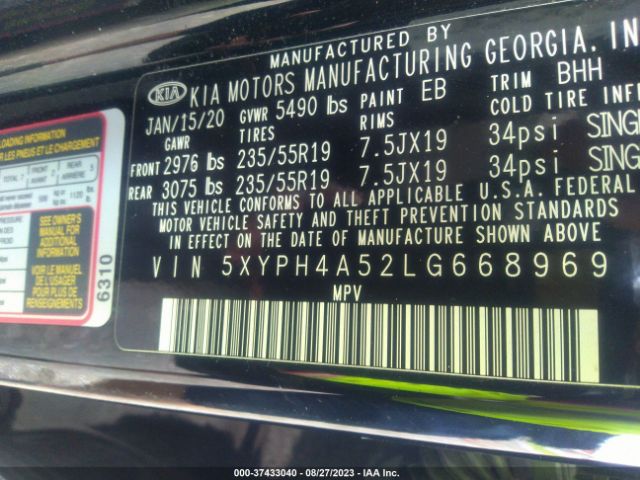 Photo 8 VIN: 5XYPH4A52LG668969 - KIA SORENTO 