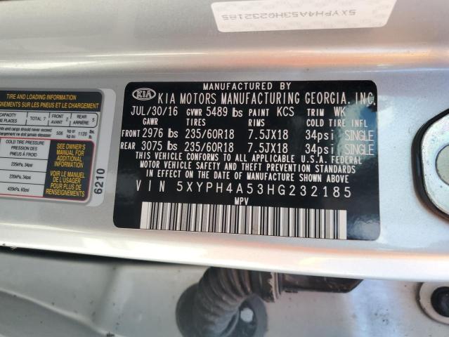 Photo 13 VIN: 5XYPH4A53HG232185 - KIA SORENTO EX 