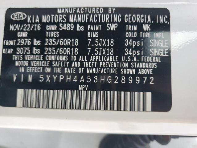 Photo 11 VIN: 5XYPH4A53HG289972 - KIA SORENTO 