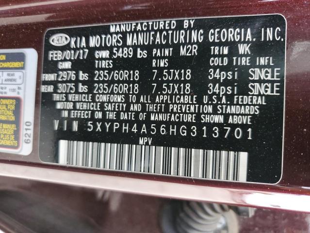 Photo 12 VIN: 5XYPH4A56HG313701 - KIA SORENTO EX 