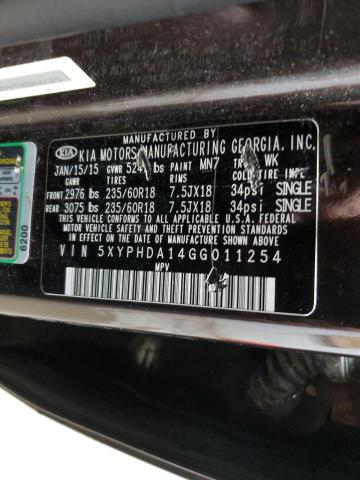 Photo 13 VIN: 5XYPHDA14GG011254 - KIA SORENTO EX 