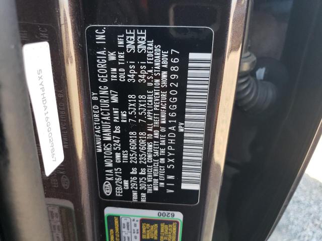 Photo 12 VIN: 5XYPHDA16GG029867 - KIA SORENTO EX 