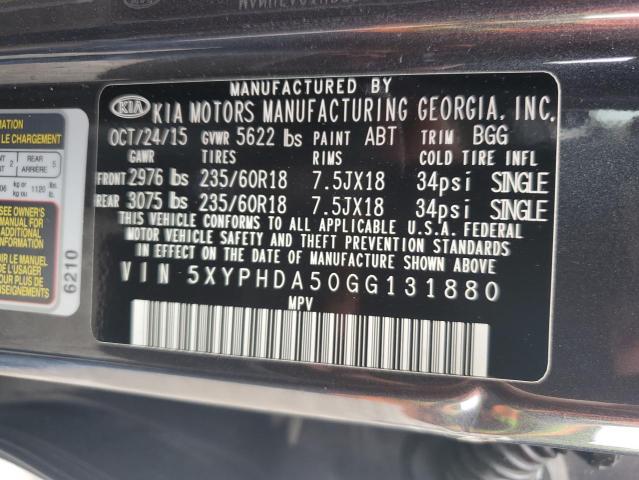 Photo 12 VIN: 5XYPHDA50GG131880 - KIA SORENTO 