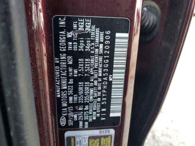 Photo 9 VIN: 5XYPHDA53GG120906 - KIA SORENTO EX 