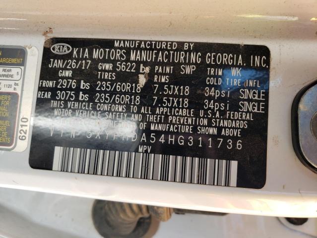 Photo 11 VIN: 5XYPHDA54HG311736 - KIA SORENTO EX 