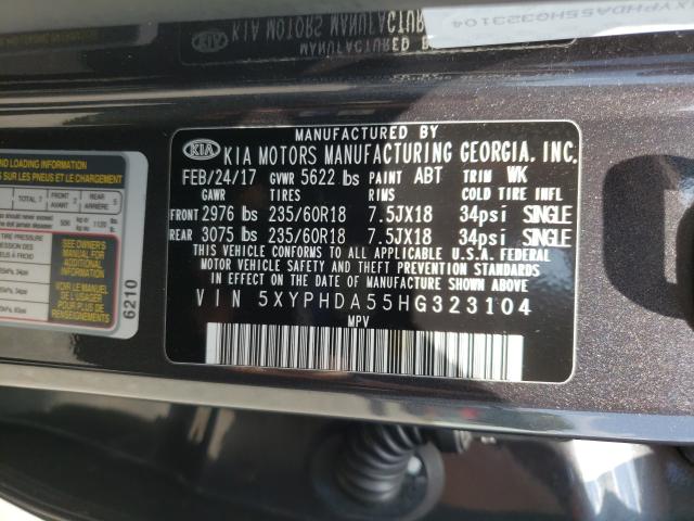 Photo 9 VIN: 5XYPHDA55HG323104 - KIA SORENTO 