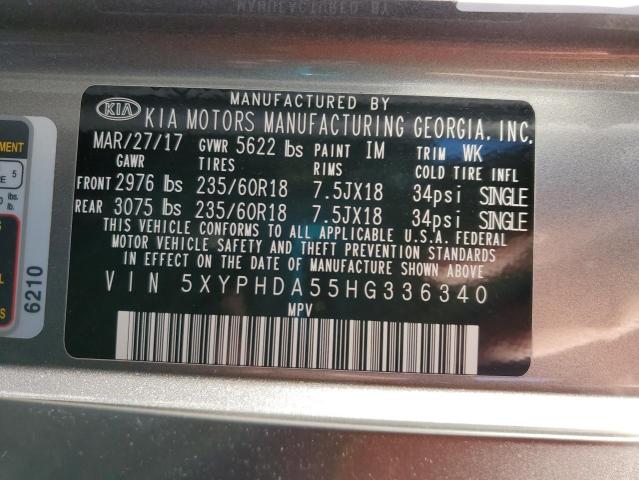 Photo 13 VIN: 5XYPHDA55HG336340 - KIA SORENTO EX 