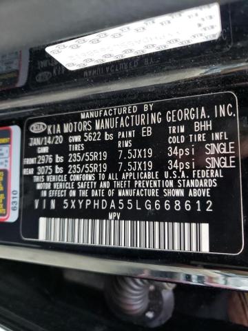 Photo 9 VIN: 5XYPHDA55LG668612 - KIA SORENTO EX 