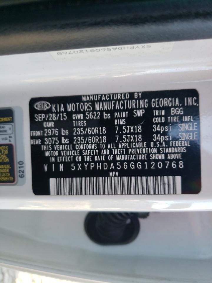 Photo 11 VIN: 5XYPHDA56GG120768 - KIA SORENTO 