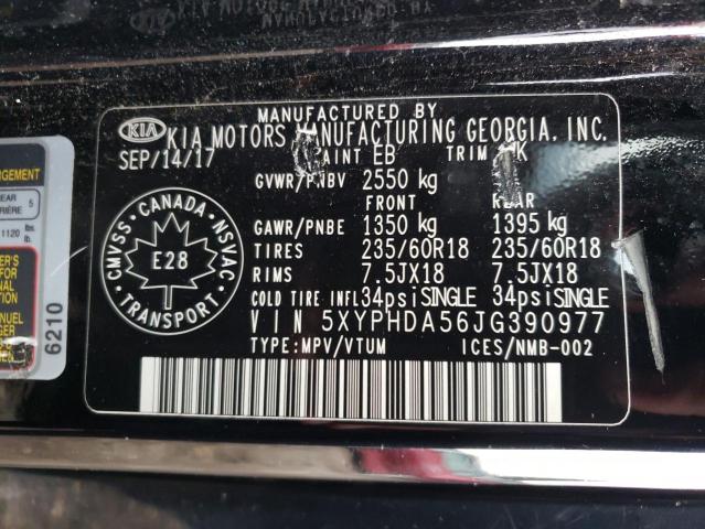 Photo 12 VIN: 5XYPHDA56JG390977 - KIA SORENTO EX 