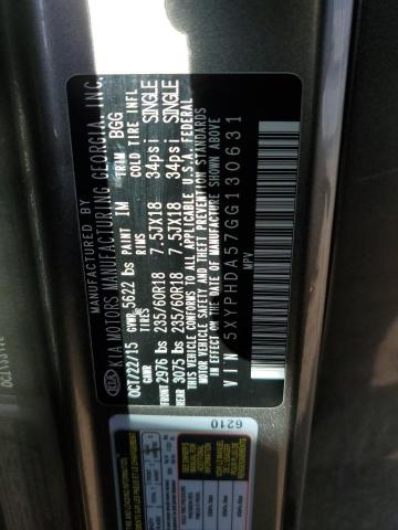 Photo 13 VIN: 5XYPHDA57GG130631 - KIA SORENTO 