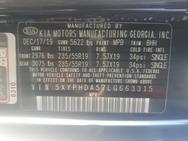 Photo 11 VIN: 5XYPHDA57LG663315 - KIA SORENTO EX 