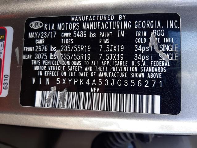 Photo 9 VIN: 5XYPK4A53JG356271 - KIA SORENTO SX 