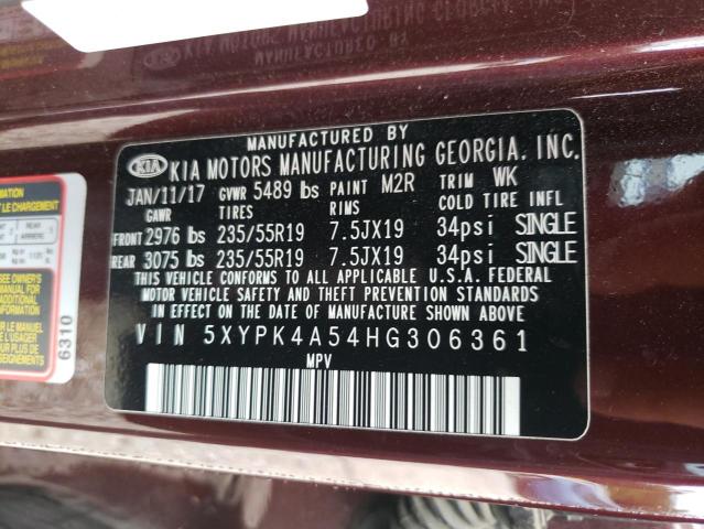 Photo 9 VIN: 5XYPK4A54HG306361 - KIA SORENTO SX 