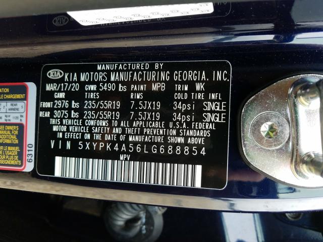 Photo 9 VIN: 5XYPK4A56LG688854 - KIA SORENTO SX 