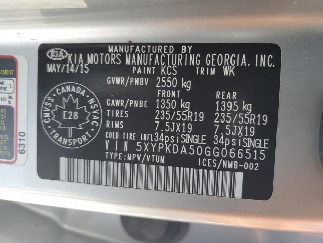 Photo 12 VIN: 5XYPKDA50GG066515 - KIA SORENTO 