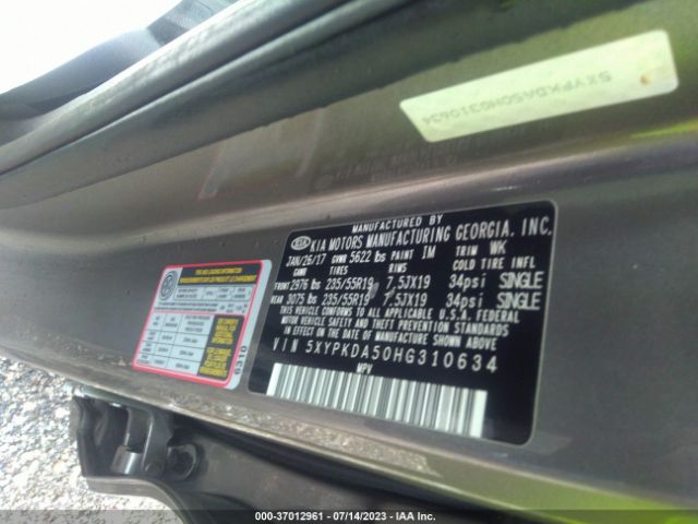 Photo 8 VIN: 5XYPKDA50HG310634 - KIA SORENTO 