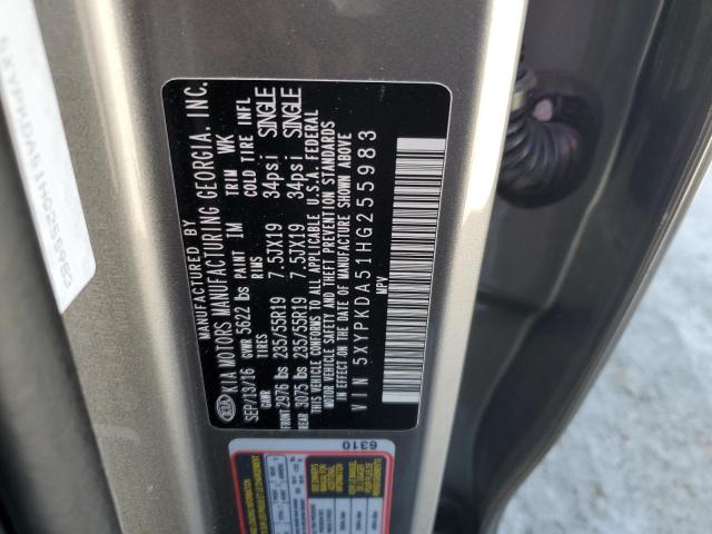 Photo 11 VIN: 5XYPKDA51HG255983 - KIA SORENTO SX 