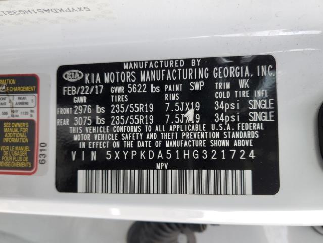 Photo 11 VIN: 5XYPKDA51HG321724 - KIA SORENTO SX 