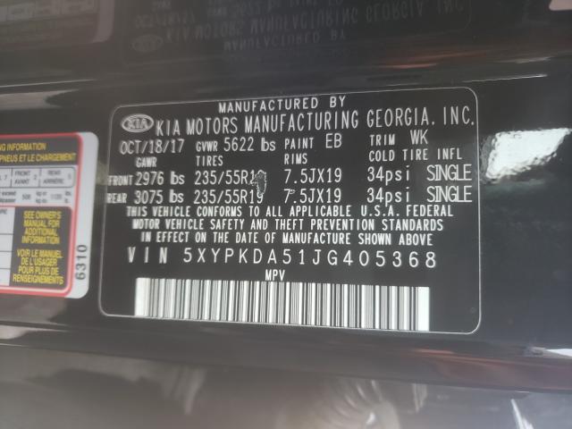 Photo 9 VIN: 5XYPKDA51JG405368 - KIA SORENTO SX 