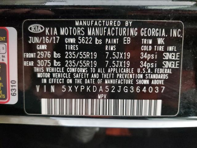 Photo 12 VIN: 5XYPKDA52JG364037 - KIA SORENTO 