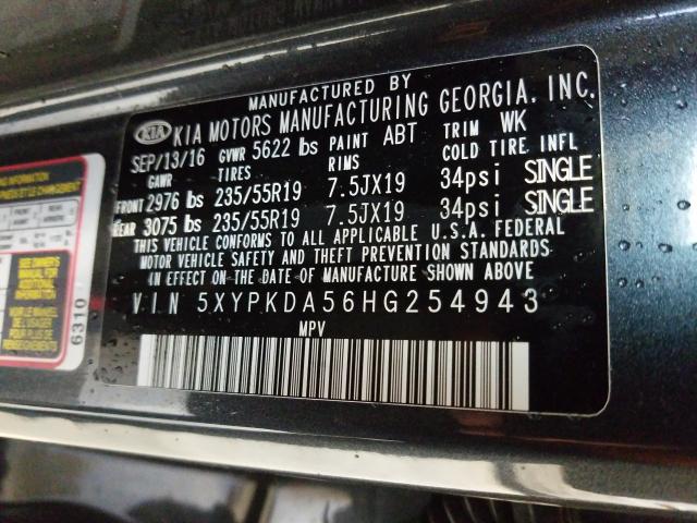 Photo 9 VIN: 5XYPKDA56HG254943 - KIA SORENTO SX 