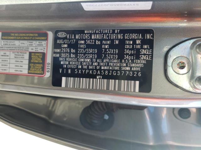 Photo 9 VIN: 5XYPKDA58JG377326 - KIA SORENTO SX 