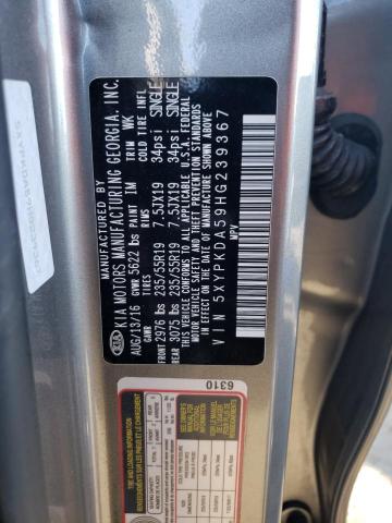 Photo 12 VIN: 5XYPKDA59HG239367 - KIA SORENTO 