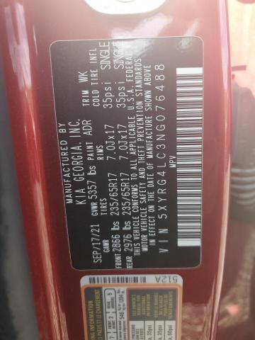 Photo 12 VIN: 5XYRG4LC3NG076488 - KIA SORENTO 