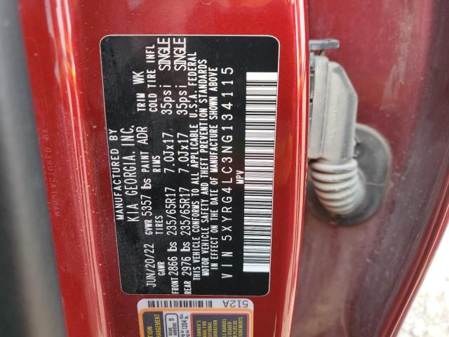 Photo 12 VIN: 5XYRG4LC3NG134115 - KIA SORENTO 