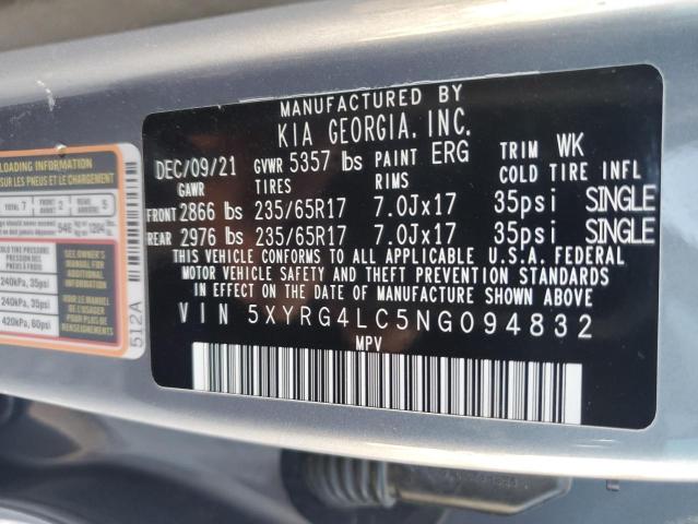 Photo 12 VIN: 5XYRG4LC5NG094832 - KIA SORENTO LX 