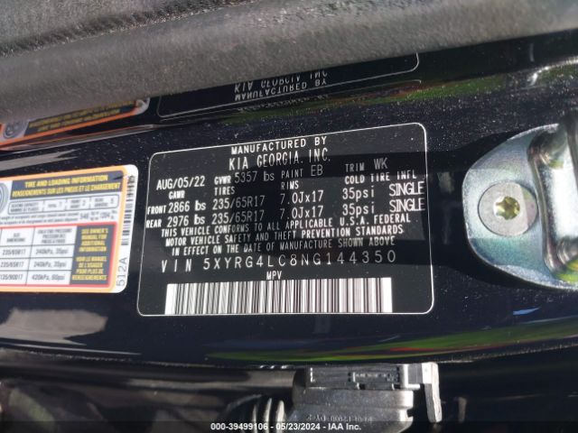 Photo 8 VIN: 5XYRG4LC8NG144350 - KIA SORENTO 