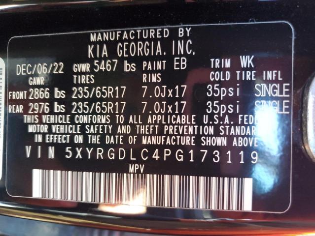 Photo 12 VIN: 5XYRGDLC4PG173119 - KIA SORENTO 