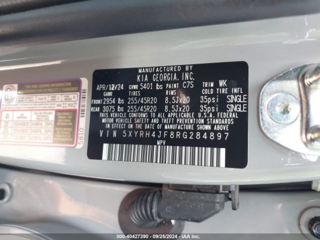 Photo 8 VIN: 5XYRH4JF8RG284897 - KIA SORENTO 