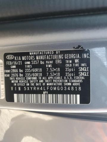 Photo 12 VIN: 5XYRH4LF0MG034818 - KIA SORENTO EX 